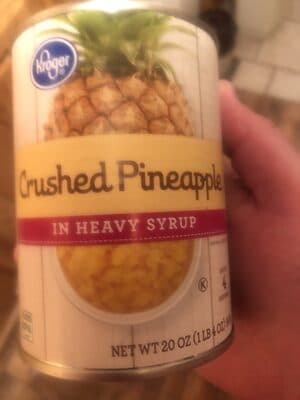 Kroger, crushed pineapple in heavy syrup