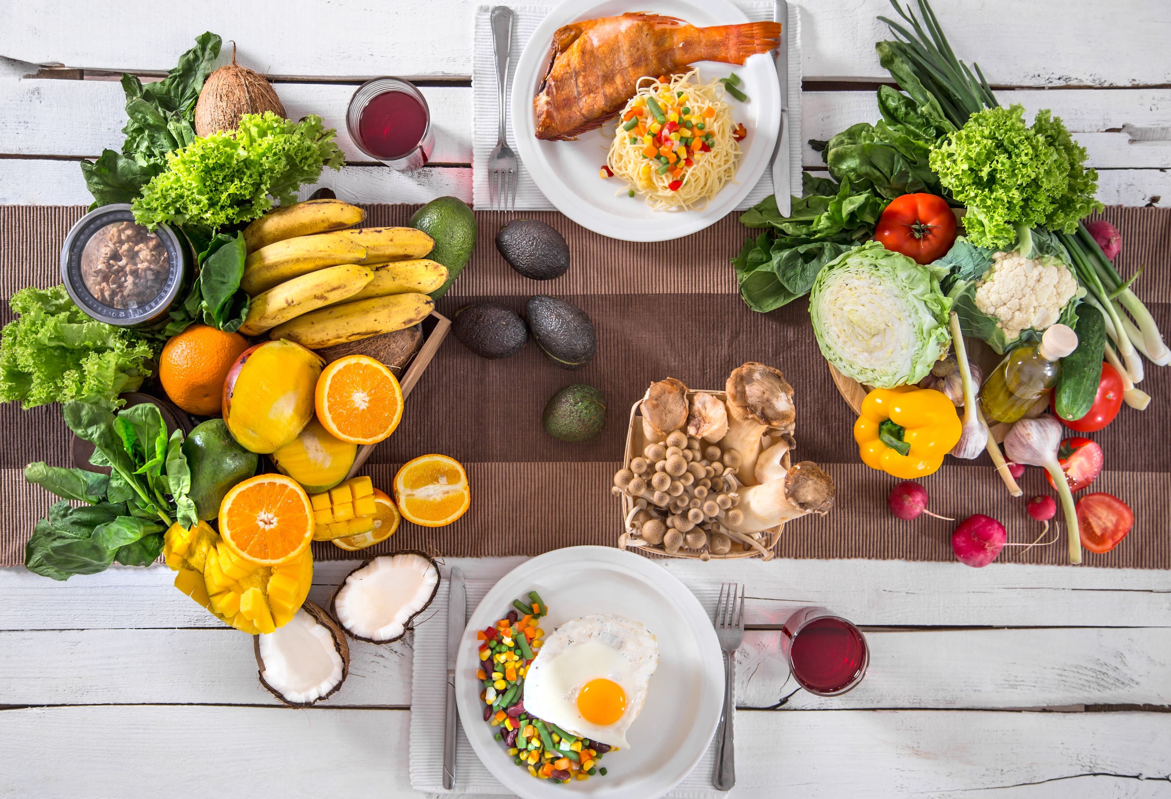 Meal prep on a lunch table